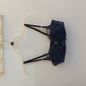 NWT Adore Me Navy Blue Balconette Bra with Bat Design 36B